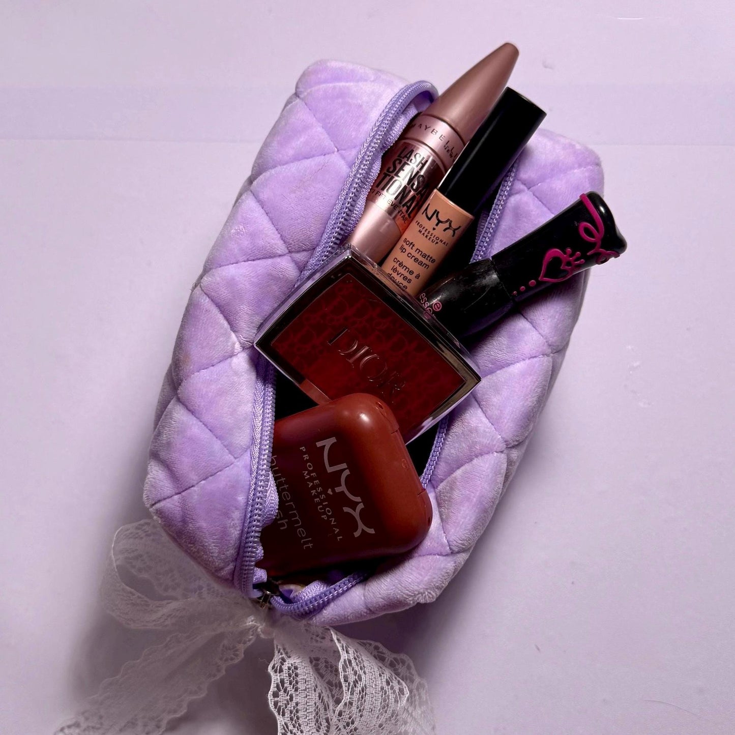 Isabella Oversized Pouch, Puff Pattern, Portable Makeup Bag