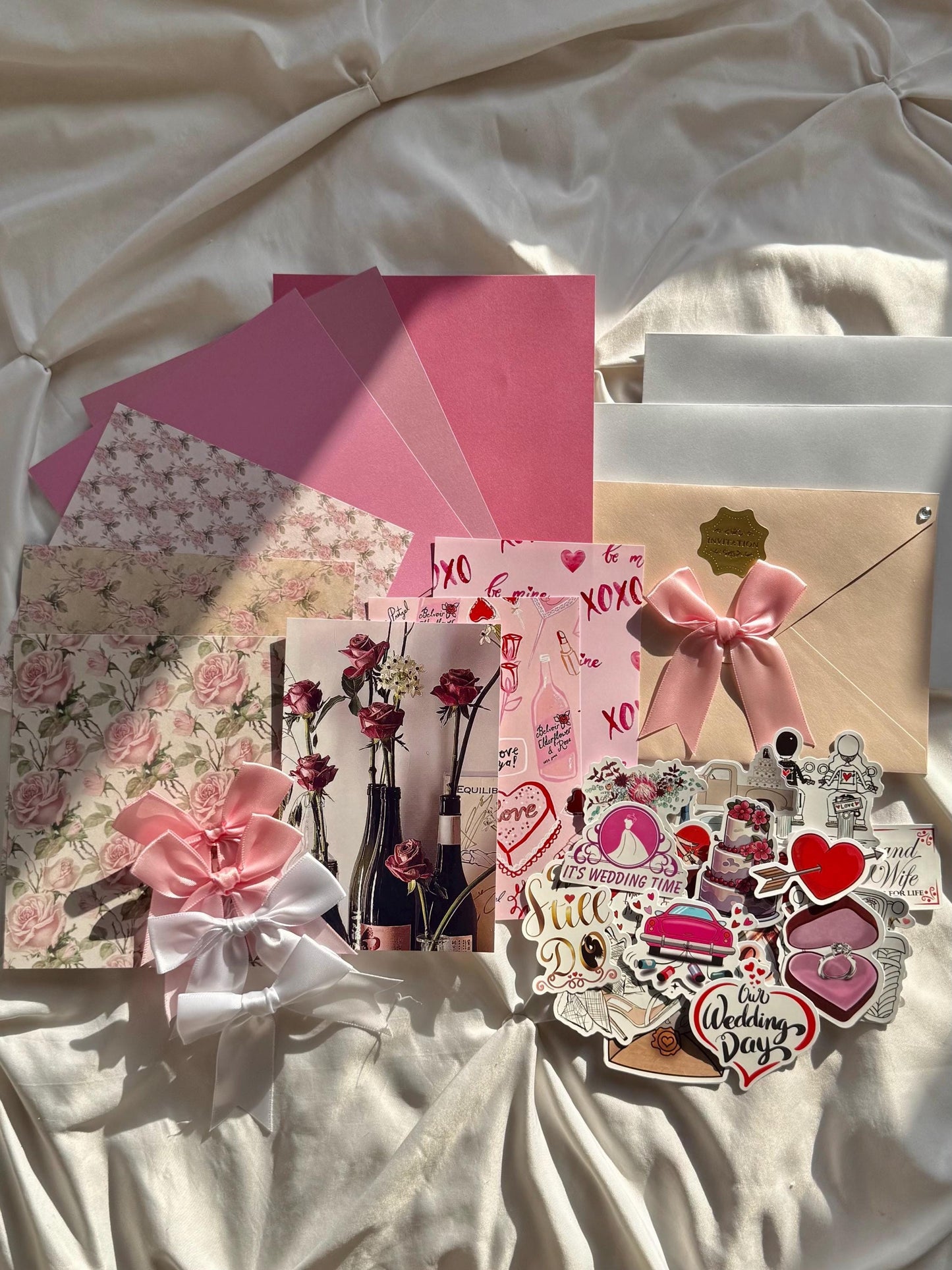 Wedding Scrapbook Kit, Stationary Gift For Scrapbooking and Junk Journaling