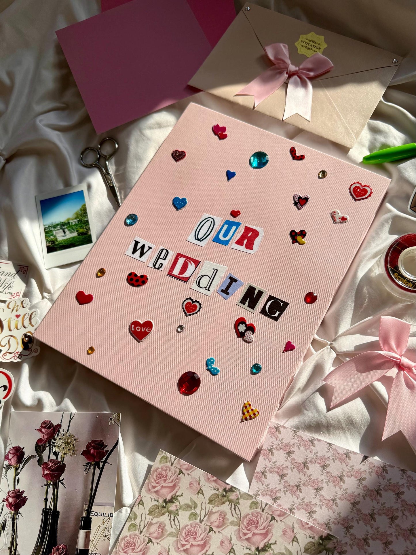 Wedding Scrapbook Kit, Stationary Gift For Scrapbooking and Junk Journaling