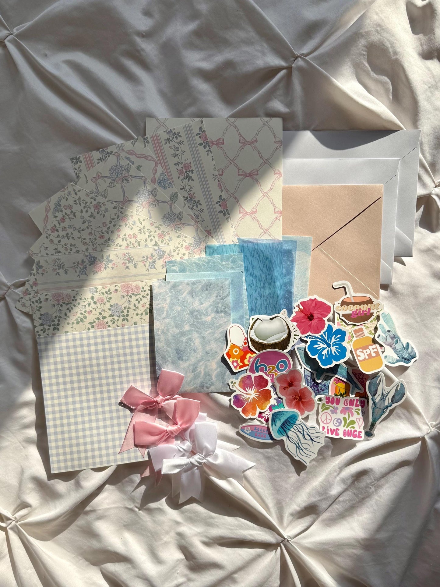 Coastal Girlfriend Scrapbook Kit, Stationary Gift For Scrapbooking and Junk Journaling