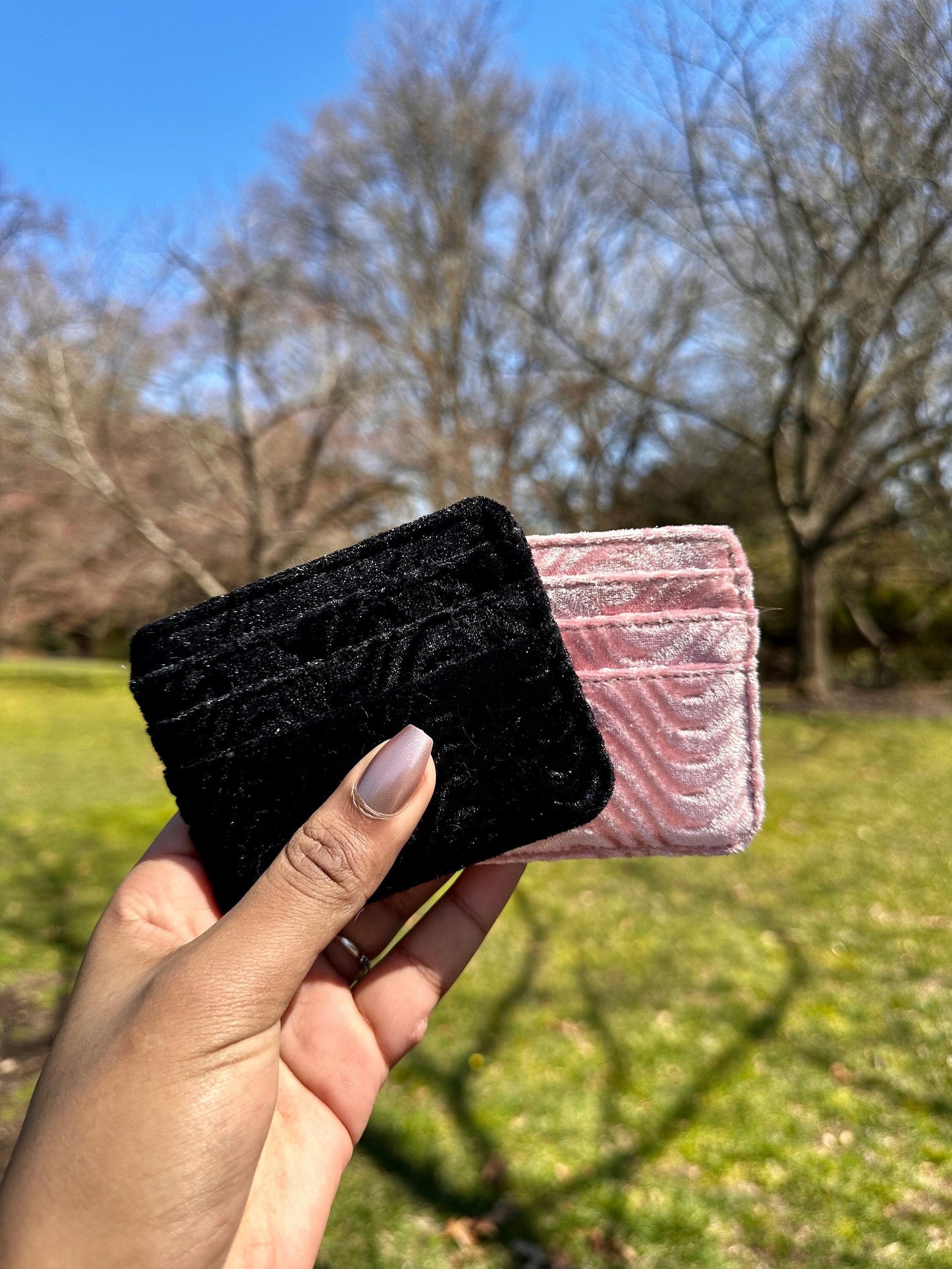 Wavy Velvet Cardholder, Women's Cardholder