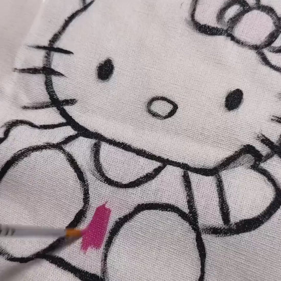 Hello Kitty Canvas Tote Bag, Hand-painted Tote